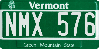 VT license plate NMX576