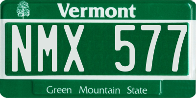 VT license plate NMX577