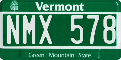 VT license plate NMX578