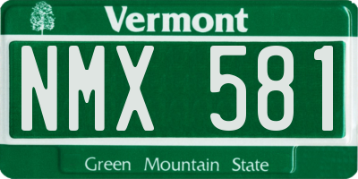 VT license plate NMX581