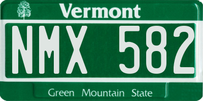 VT license plate NMX582