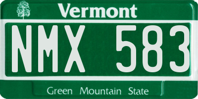 VT license plate NMX583