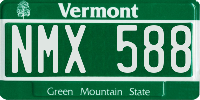 VT license plate NMX588