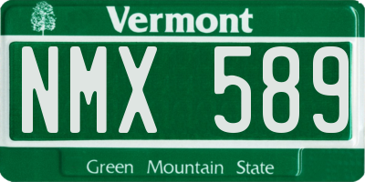 VT license plate NMX589