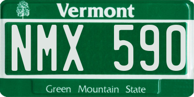 VT license plate NMX590