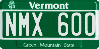 VT license plate NMX600