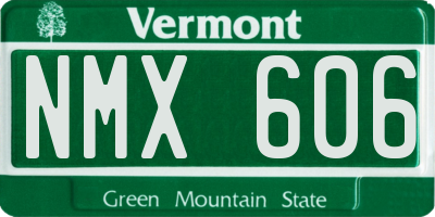 VT license plate NMX606