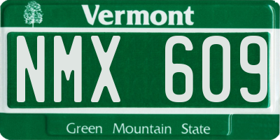 VT license plate NMX609