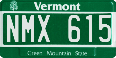 VT license plate NMX615