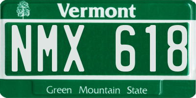 VT license plate NMX618
