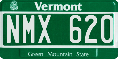 VT license plate NMX620