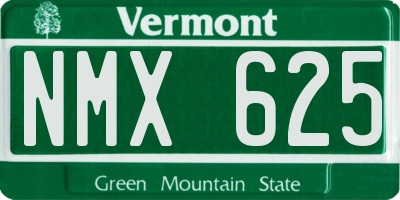 VT license plate NMX625
