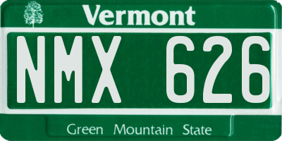 VT license plate NMX626