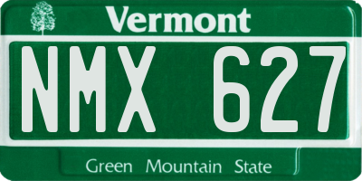 VT license plate NMX627