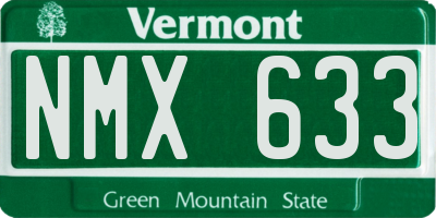 VT license plate NMX633