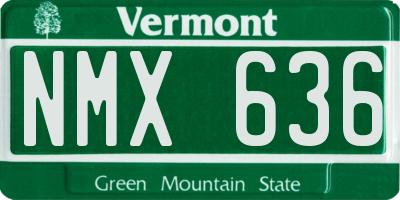VT license plate NMX636