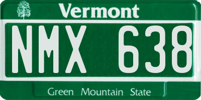 VT license plate NMX638