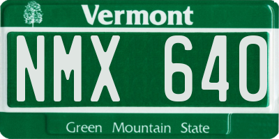 VT license plate NMX640