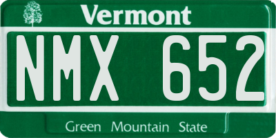VT license plate NMX652