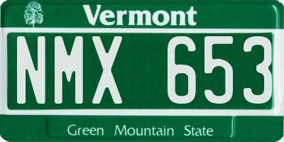 VT license plate NMX653