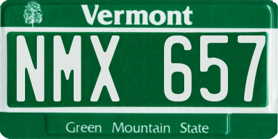 VT license plate NMX657