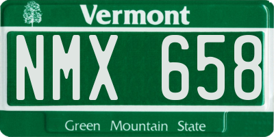 VT license plate NMX658