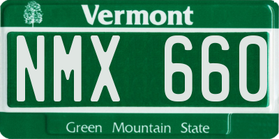 VT license plate NMX660