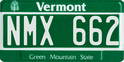 VT license plate NMX662