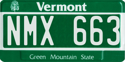 VT license plate NMX663