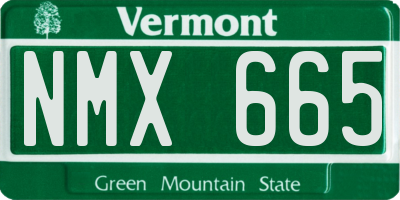 VT license plate NMX665