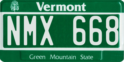 VT license plate NMX668