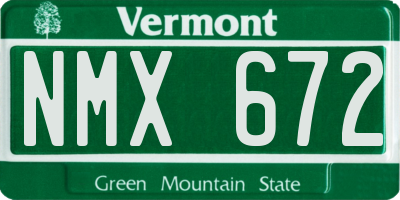 VT license plate NMX672