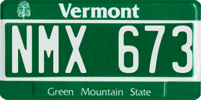 VT license plate NMX673