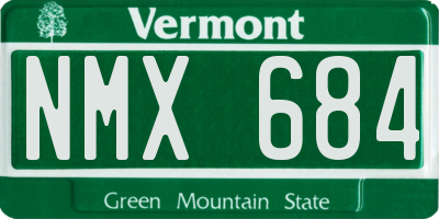 VT license plate NMX684