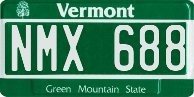 VT license plate NMX688