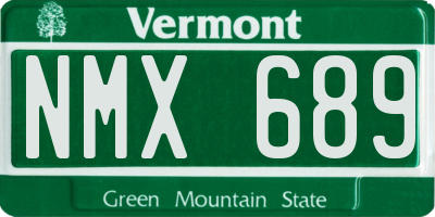 VT license plate NMX689