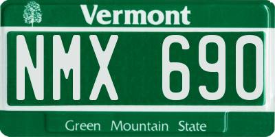 VT license plate NMX690