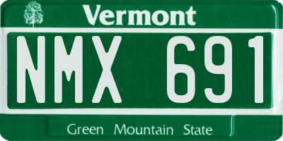 VT license plate NMX691
