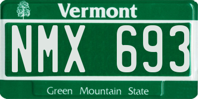 VT license plate NMX693