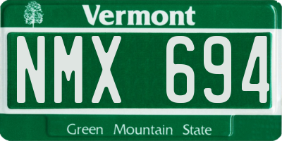 VT license plate NMX694