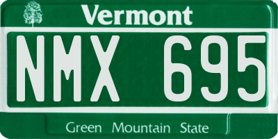VT license plate NMX695