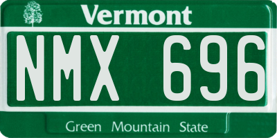 VT license plate NMX696