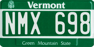 VT license plate NMX698