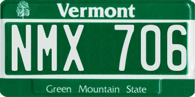 VT license plate NMX706