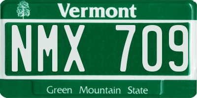 VT license plate NMX709