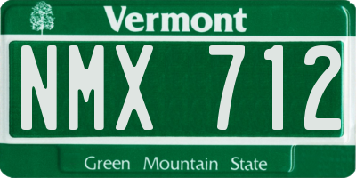 VT license plate NMX712