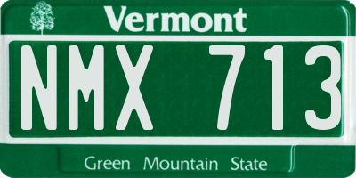 VT license plate NMX713