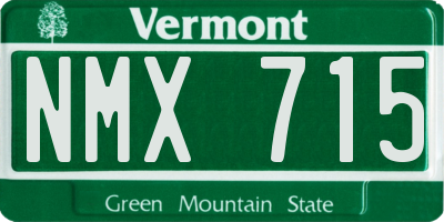 VT license plate NMX715
