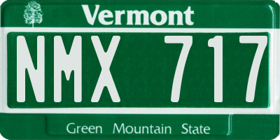 VT license plate NMX717