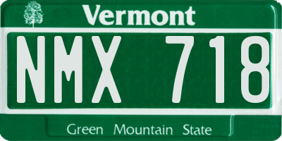 VT license plate NMX718